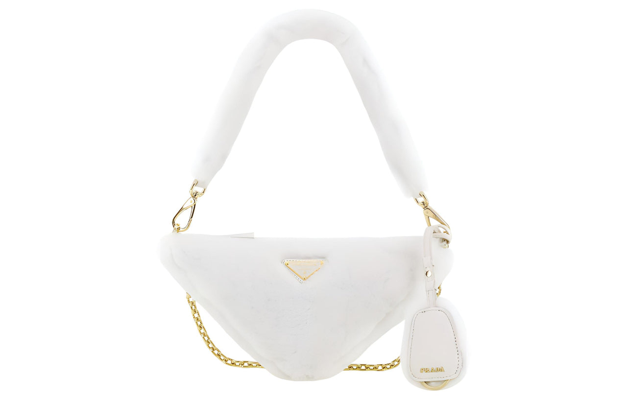 PRADA Plush Shoulder Bag Handbag Shoulder Bag Women's White