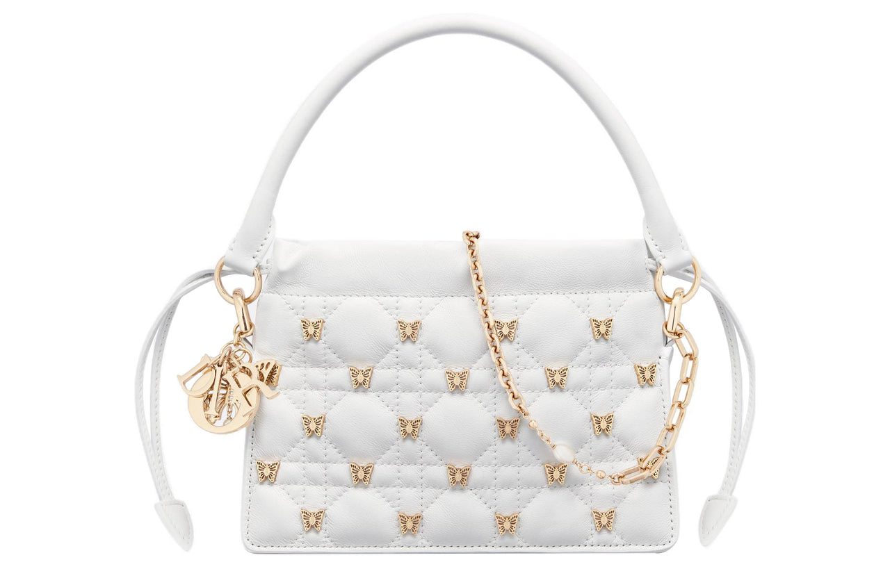 DIOR Sheepskin Shoulder Bag, Crossbody Bag, Handbag Mini Women's White
