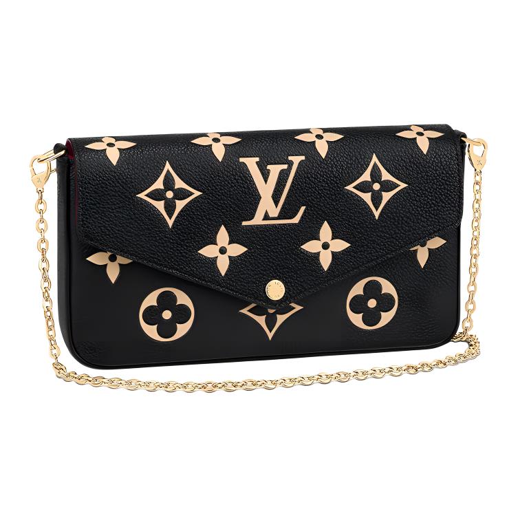 LOUIS VUITTON Félicie Pochette Bicolor Monogram Empriente Black/Beige