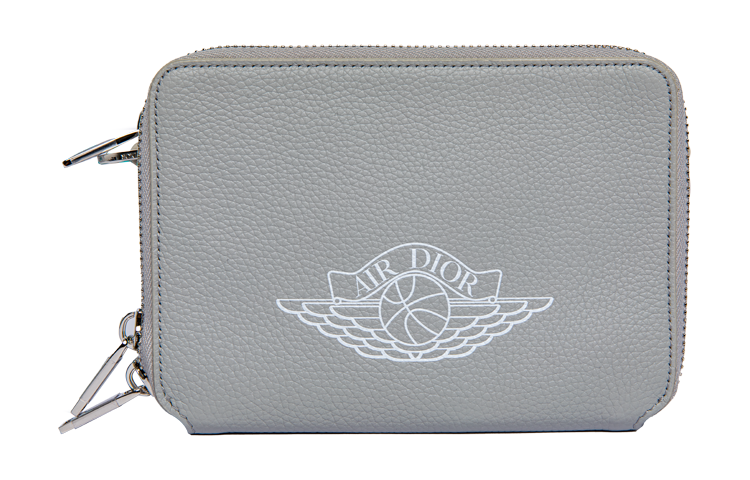 DIOR × Jordan Collaboration Leather Camera Bag, Crossbody Bag, Shoulder Bag Men's Gray