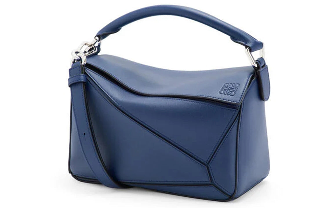 LOEWE Puzzle Cow Leather Shoulder Bag, Crossbody Bag, Handbag Trumpets Women's Ocean Blue