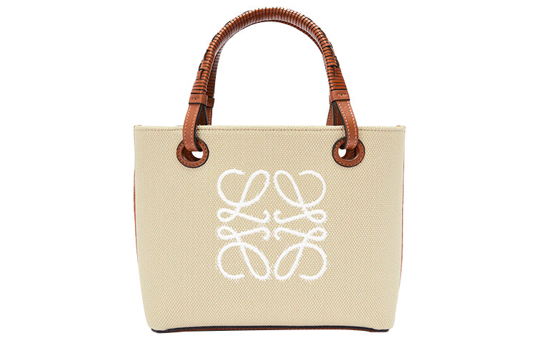LOEWE Anagram Jacquard Fabric With Cow Leather Shoulder Bag, Crossbody Bag, Handbag Mini Women's Beige/Tan