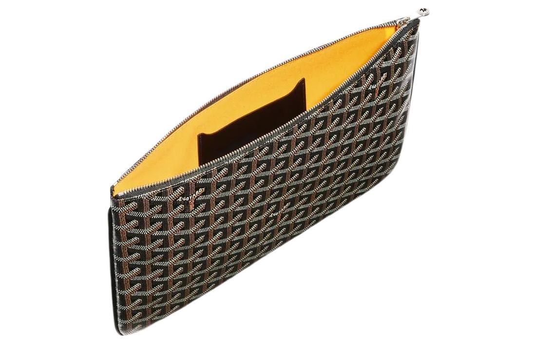 GOYARD SENAT Canvas With Leather Toiletry Bags Storage Bags Clutch Small Size Unisex 11 Colors