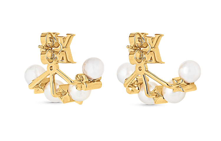 LOUIS VUITTON Minigram Pearls Earrings