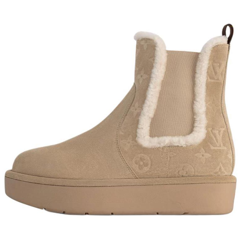 LOUIS VUITTON Aspen Line Chelsea Boots Women's Light Brown