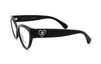 CHANEL Plate Frame Cat Eye Eyeglass Frames Unisex Black