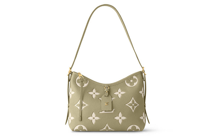 LOUIS VUITTON Carryall Grained Calfskin Shopping Bag, Combo Bag, Handbag, Shoulder Bag Women's Khaki Green