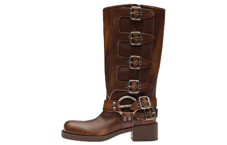 MIU MIU Knee-high Boots Women's Brown