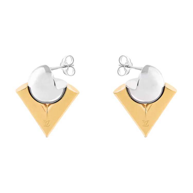 LOUIS VUITTON V For Vuitton Pearl And Metal Earrings