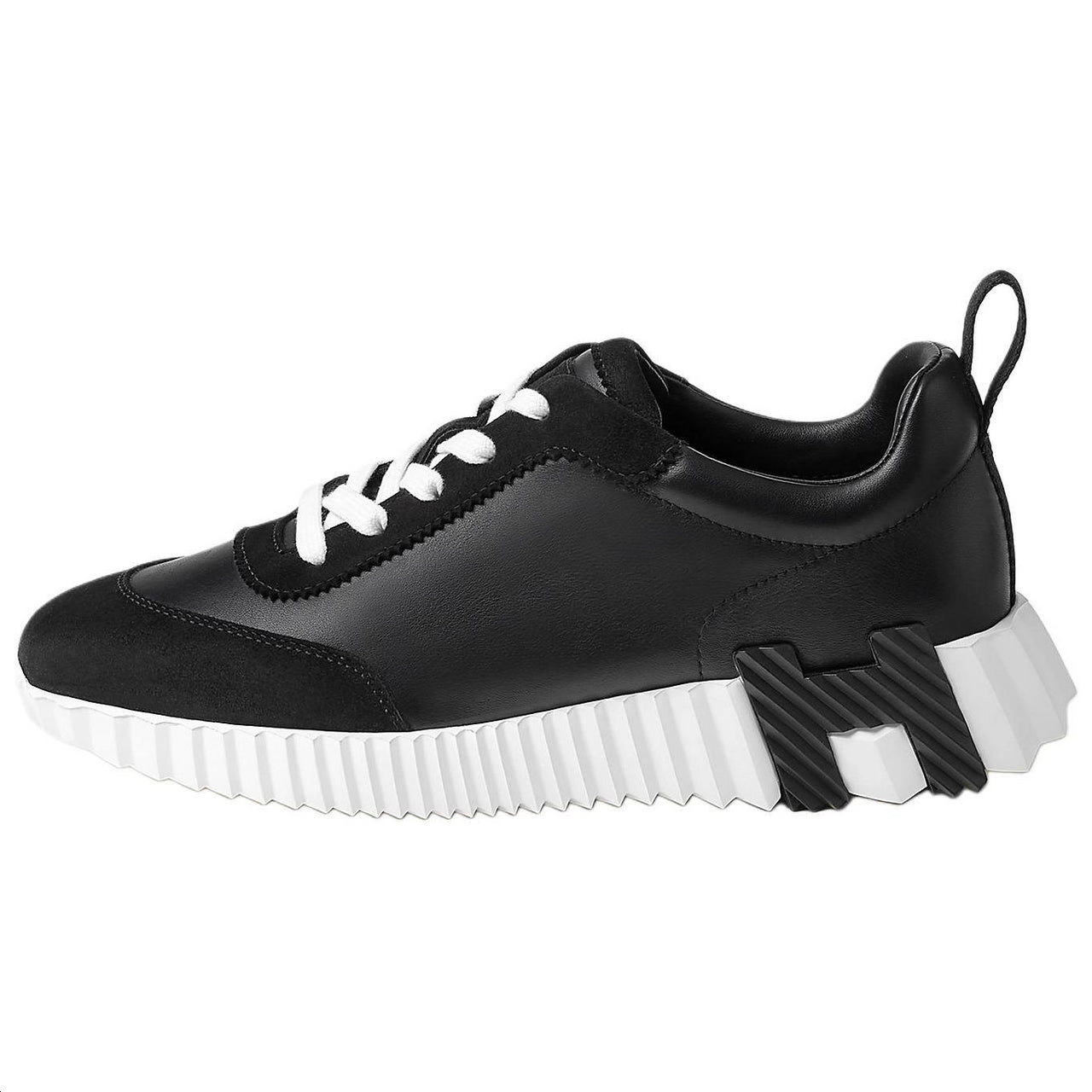 HERMES Bouncing Low-Top Casual Shoes 4cm Women's Black