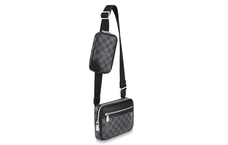 LOUIS VUITTON Messenger Calfskin Messenger Bag 2-in-1 Shoulder Bag Crossbody Bag Regular Women's Black