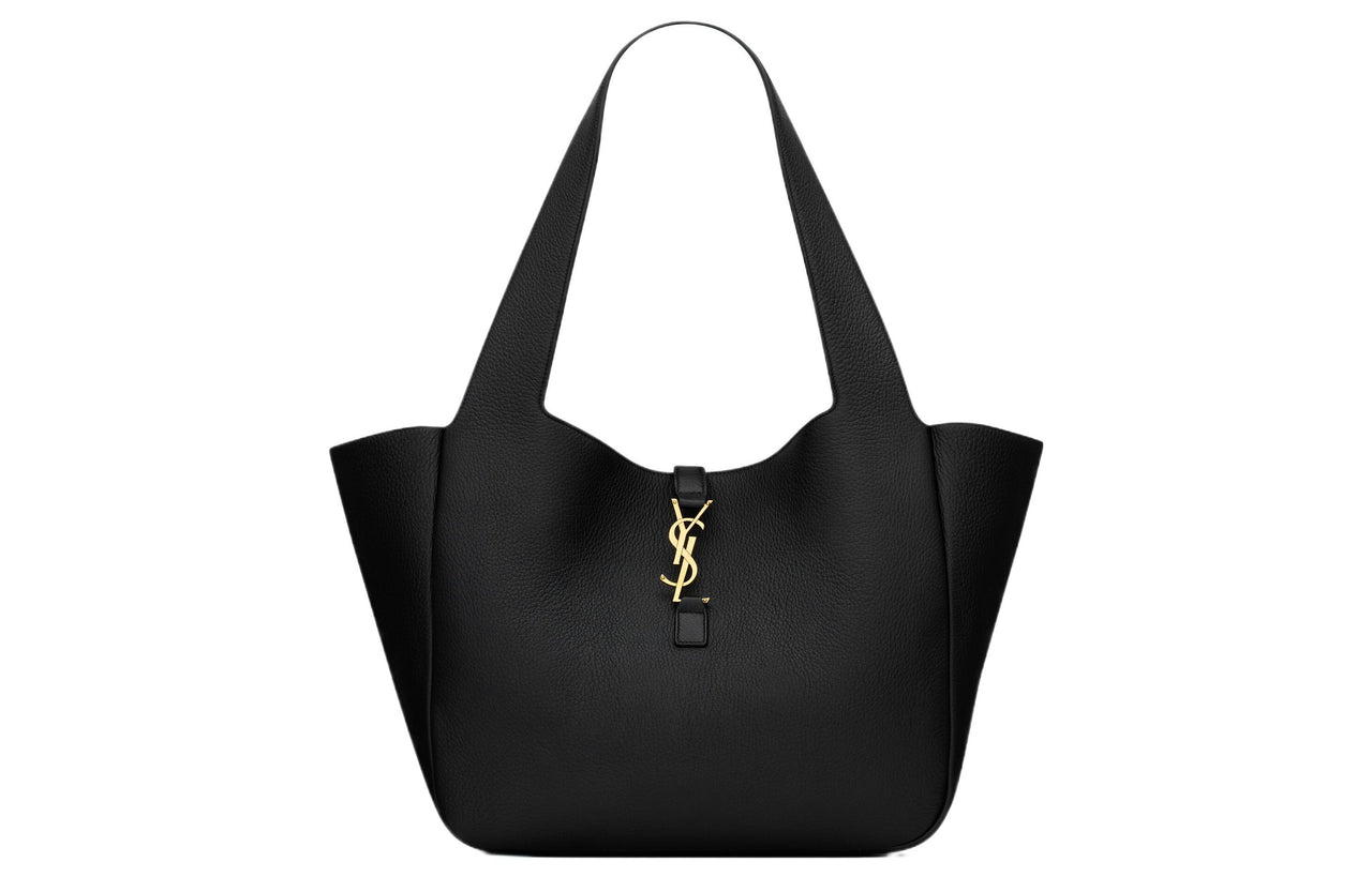 SAINT LAURENT Deerskin Tote Bag Shopping Bag Handbag Regular Unisex Black