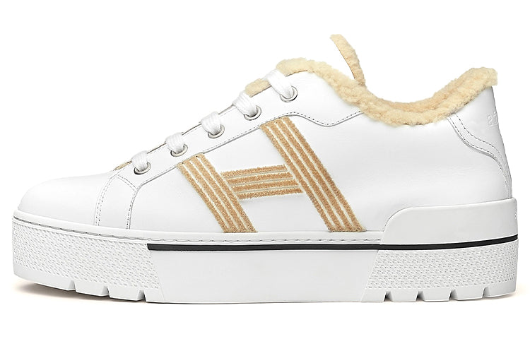 HERMES Dare Low-Top Stylish Skateboarding Shoes Women's White