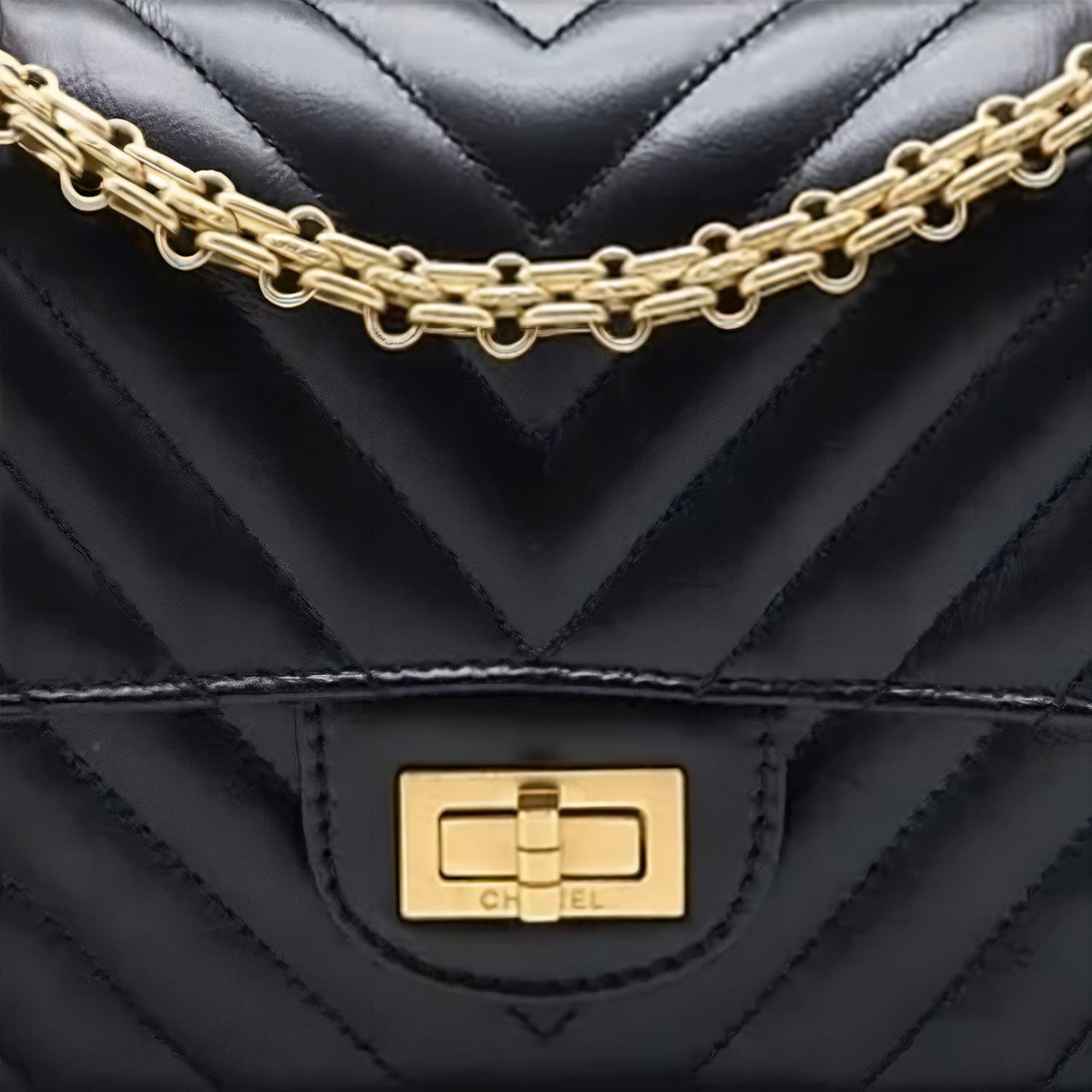 CHANEL Wrinkled Cow Leather Mouth Cover Bag Chain Crossbody Bag Shoulder Bag Mini Women's Black