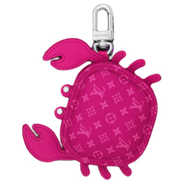 LOUIS VUITTON Canvas Crab Bag Coin Purse Earphone Case Charm Bag Merch Men's Pink