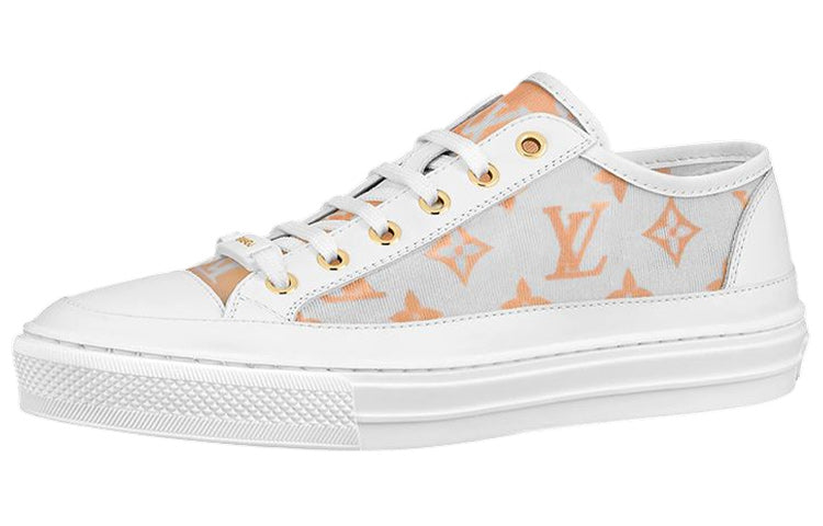 LOUIS VUITTON Stellar Stylish Skateboarding Shoes Women's White Orange