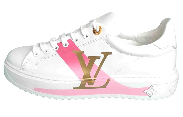 LOUIS VUITTON Time Out Leather Gold Pink White Women's