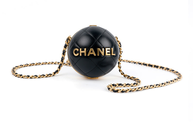 CHANEL 22A Early Autumn Sheepskin Evening Party Bag Ball Bag Handbag Shoulder Bag Crossbody Bag Women's Black