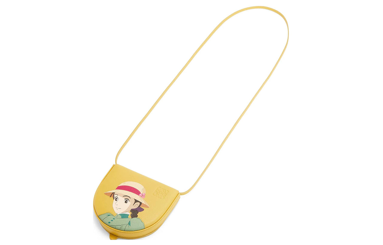 LOEWE Har's Mobile Castle, Collaboration Cow Leather Crossbody Bag, Shoulder Bag Trumpets Women's Peach Talisman Yellow
