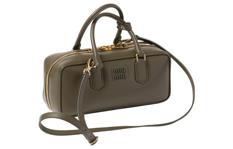 MIU MIU Leather Shoulder Bag, Crossbody Bag, Handbag Women's Army Green