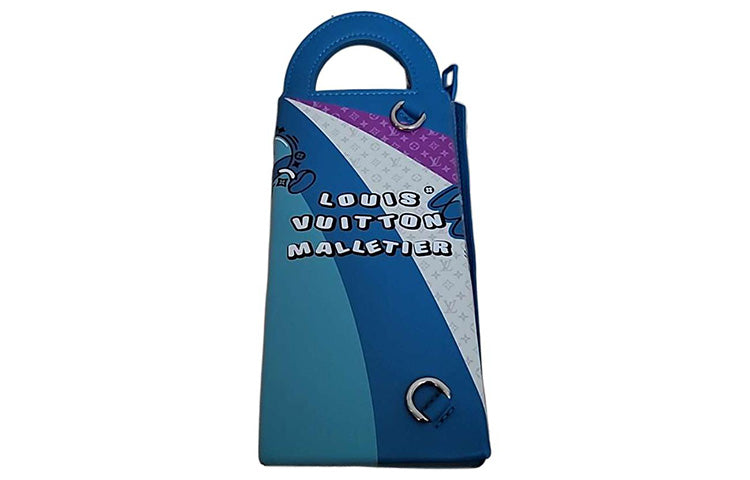 LOUIS VUITTON SANDWICH Calfskin Sandwich Box Bag Handbag Crossbody Bag Shoulder Bag Regular Men's Blue/Purple