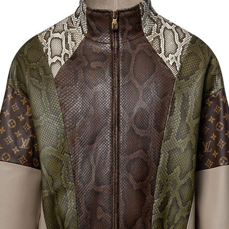 LOUIS VUITTON Python Mix Leather Tracksuit Top