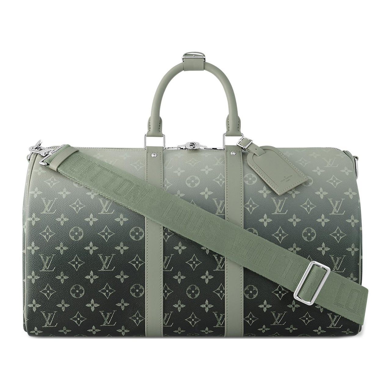 LOUIS VUITTON KeepallBandoulière Coated Canvas Handbag Shoulder Bag Crossbody Bag Travel Bag Men's Gradient Green