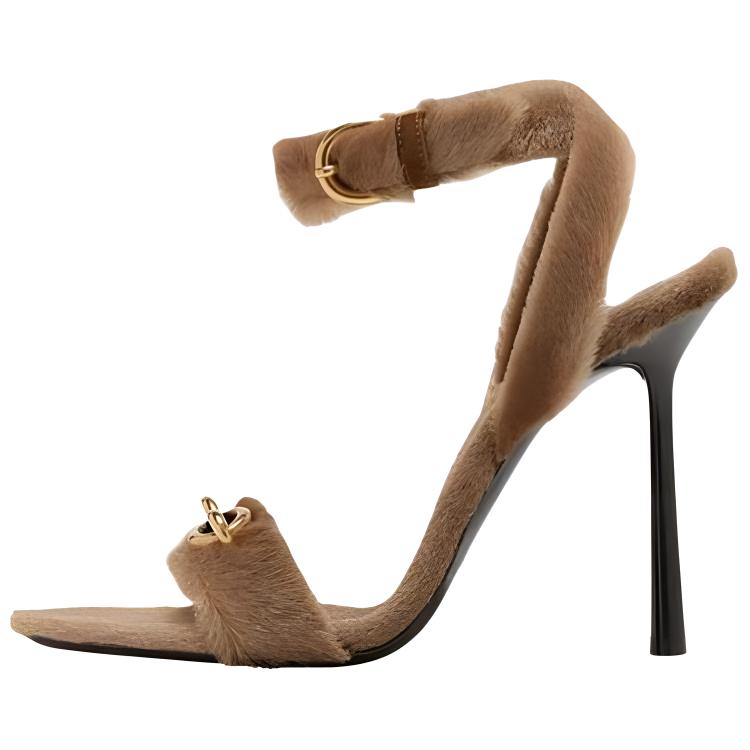 SAINT LAURENT One Strap Sandals 12cm Women's Brown