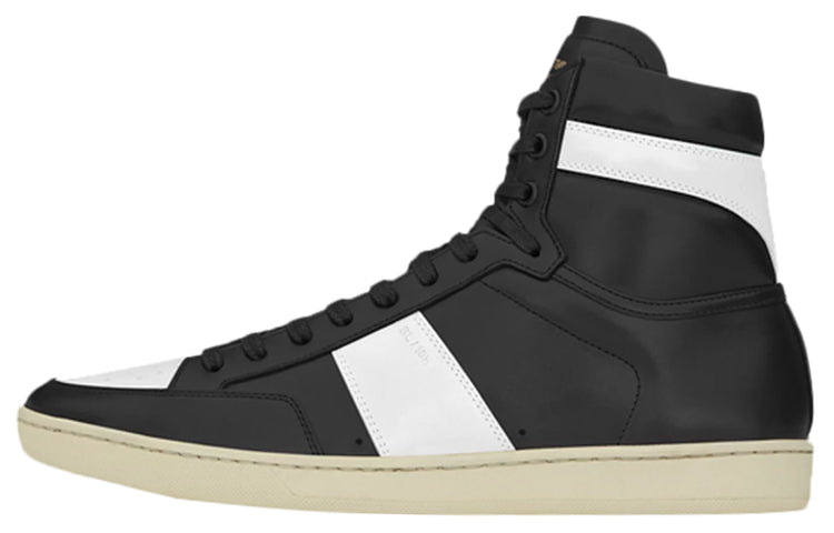 SAINT LAURENT PARIS High Top Stylish Skateboarding Shoes Men's Black White