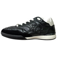 CHANEL 24a Low-Top German Army Trainers Casual Shoes Women's Matte Black