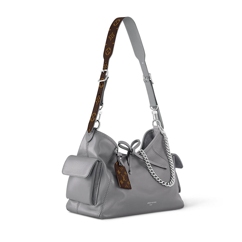 LOUIS VUITTON Carryall Cargo PM Shoulder Bag Small Grey