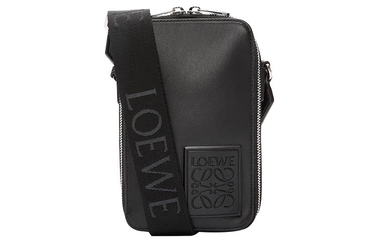LOEWE Cow Leather Handheld Shoulder Bag, Crossbody Bag Regular Men's Black