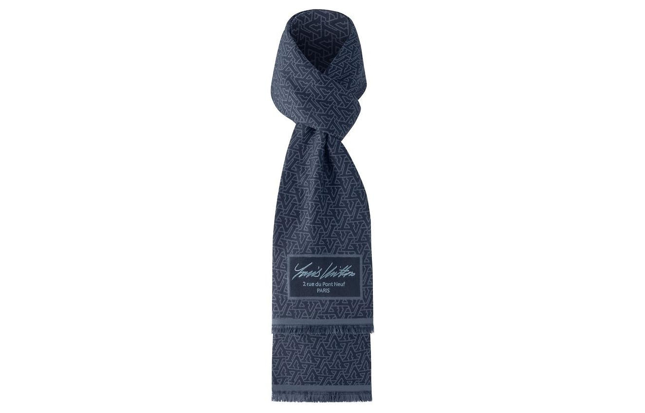 LOUIS VUITTON Knit Scarves Unisex Blue