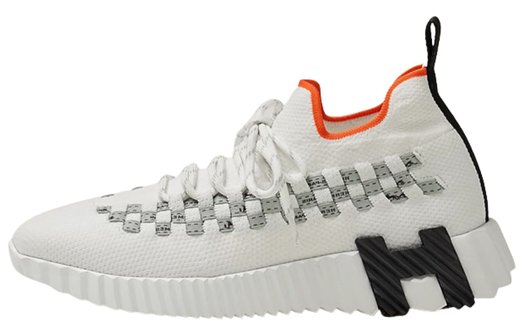 HERMES Fle Wear-Resistant Low-Top Casual Shoes Women's White Gray