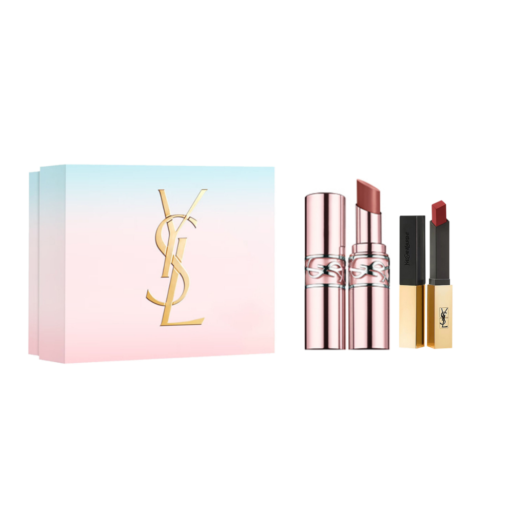 SAINT LAURENT Twilight Dawn Two-Tone Lipsticks Matte Easy To Blend Complexion 2.2g+3.1g