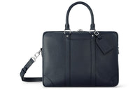 LOUIS VUITTON Cow Leather Laptop Bags Shoulder Bag Crossbody Bag Handbag Briefcases Small Size Men's Dark Blue
