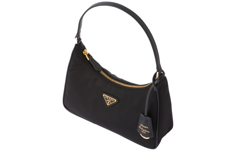 PRADA Re-Edition Recycled Nylon One Shoulder Handbags Mini Women's Black