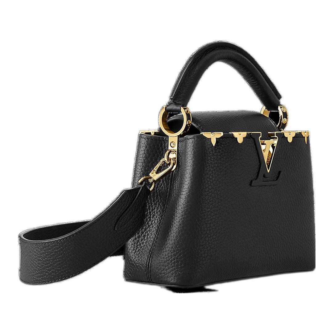LOUIS VUITTON Capucines Taurillon Leather Shoulder Bag, Crossbody Bag, Handbag Mini Women's Black