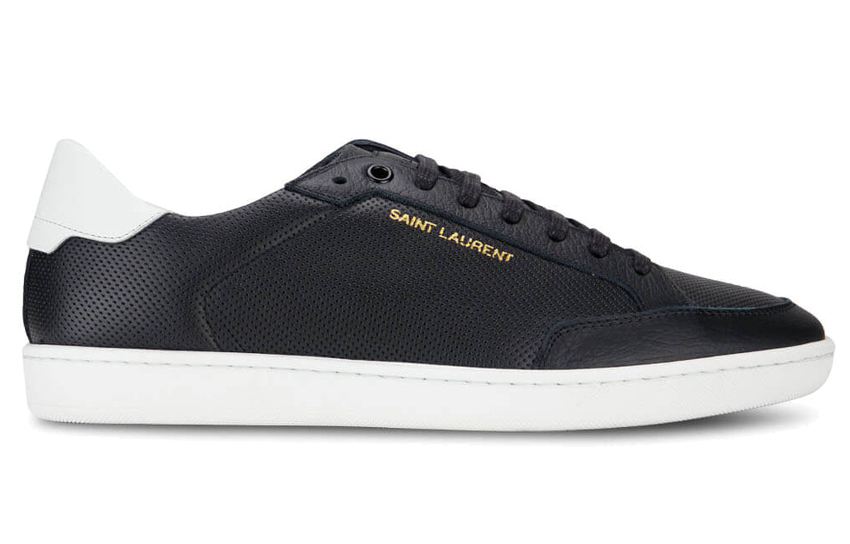 SAINT LAURENT SL/10 Skateboard Shoes Men Low-Top Black White