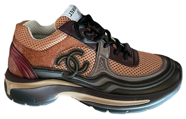 CHANEL Cushioning, Wear Resistant Low Top Casual Shoes Women's Brown
