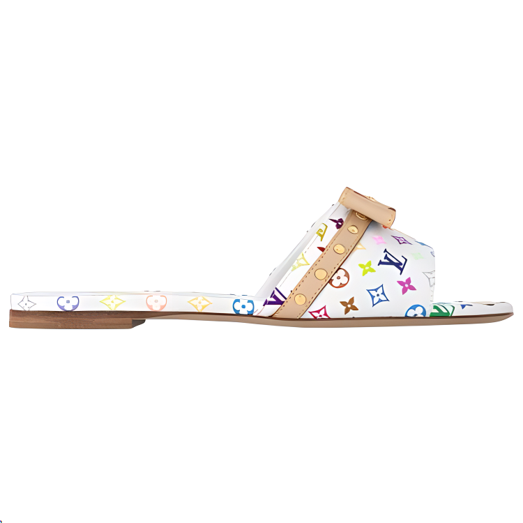 Takashi Murakami x LOUIS VUITTON 6AM Slide Slippers Women's White
