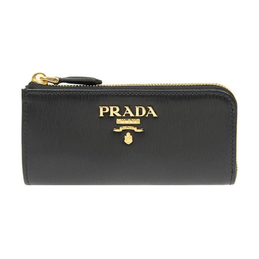 PRADA Calfskin Wallet Women's Black