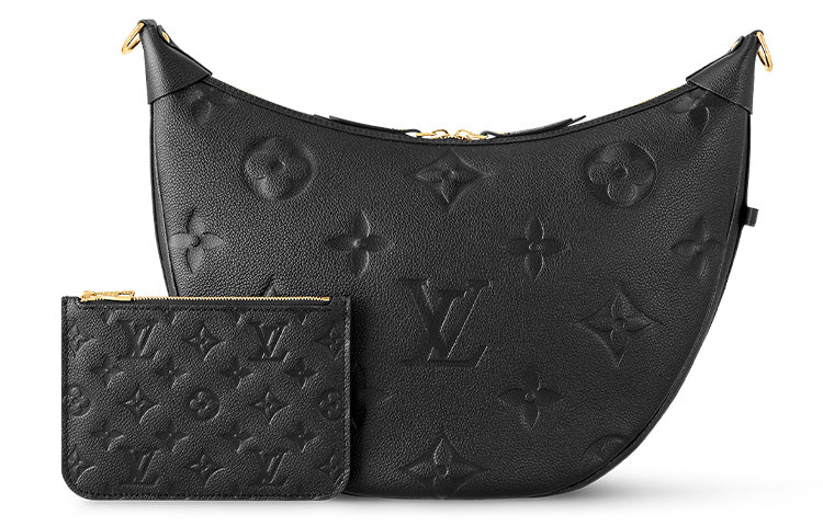 LOUIS VUITTON Loop Embossed Grain Cow Leather Crescent Bag, Handbag, Shoulder Bag, Crossbody Bag Regular Women's Black
