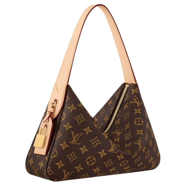LOUIS VUITTON Slouchy PM Canvas Small Shoulder Bag Women's Brown