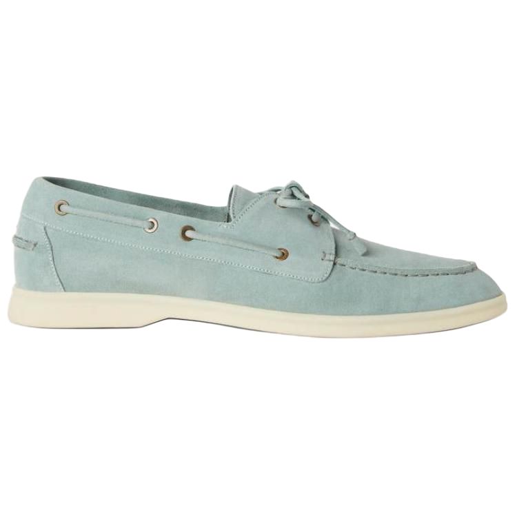 Loro Piana Sea Sail Walk Boat Shoes Men's Light Green