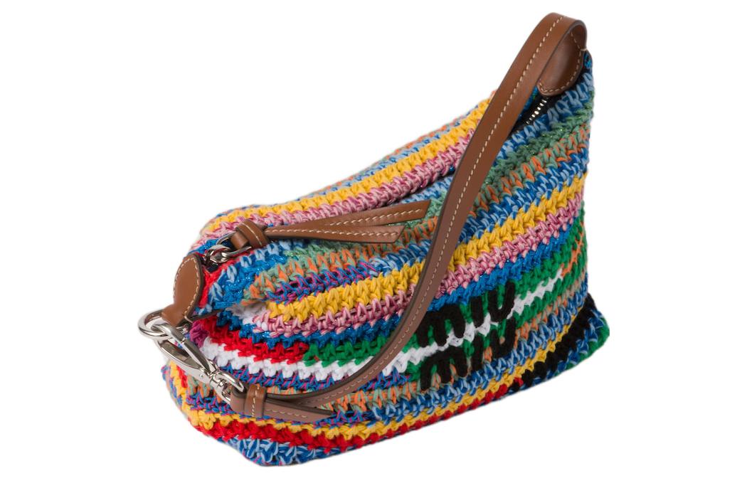 MIU MIU Leather Handle One Shoulder Underarm Bag Handbag Women's Rainbow