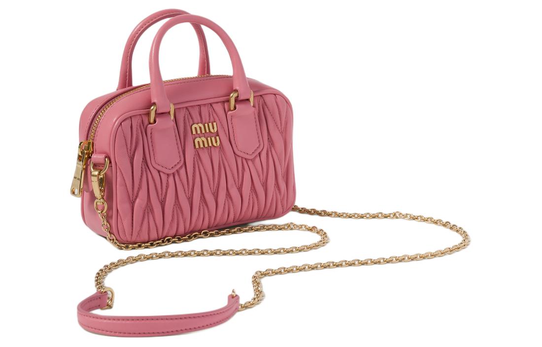 MIU MIU Soft Sheep Leather Shoulder Bag, Crossbody Bag, Handbag Mini Women's Pink