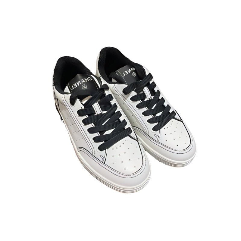 CHANEL Low-Top Skateboard Shoes Women's White Black