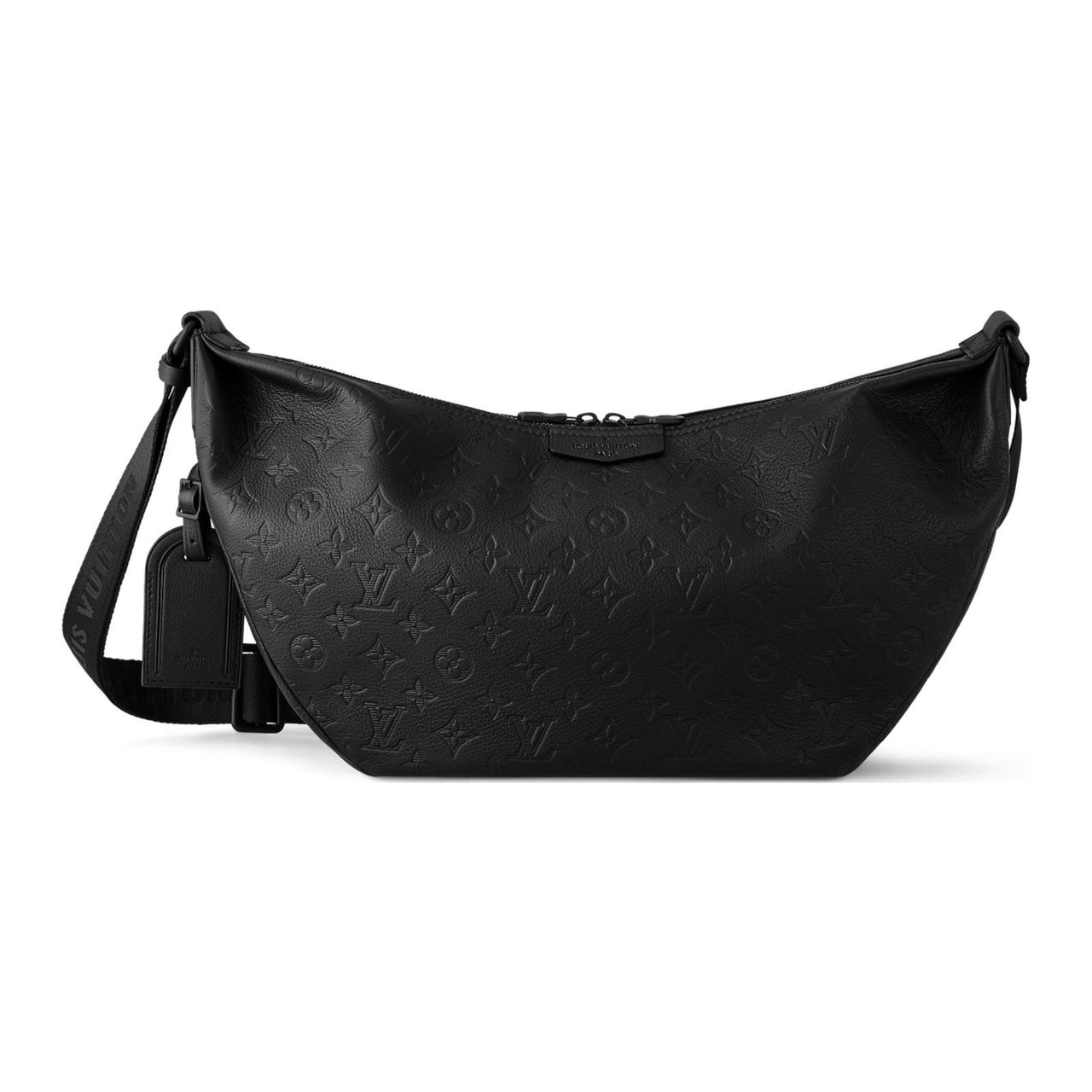 LOUIS VUITTON Cow Leather Hobo Bag Shoulder Bag Crossbody Bag Unisex Black