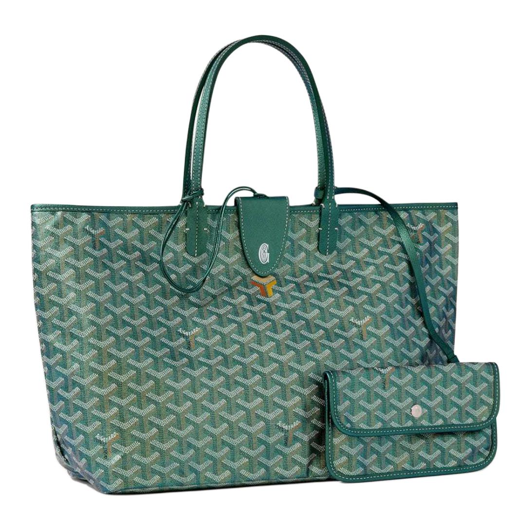GOYARD Saint Louis Canvas With Leather Tote Bag, Shopping Bag, Handbag Small Size Unisex Pearl Green